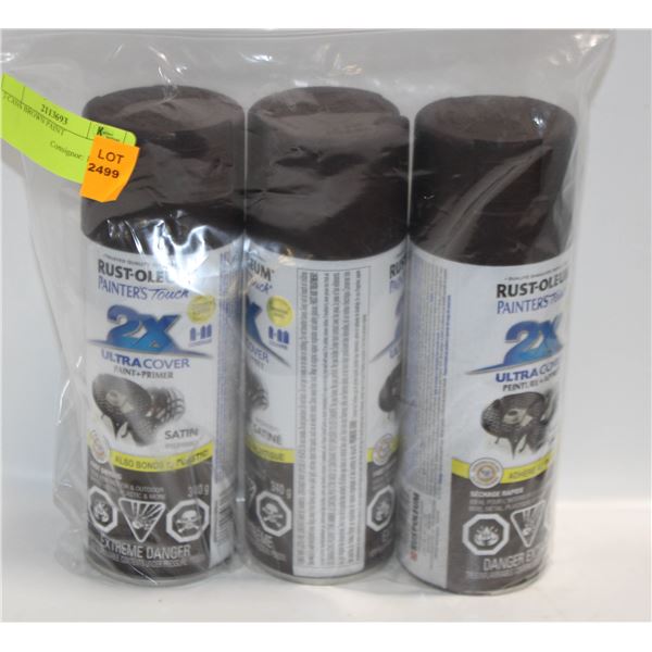 3 CANS BROWN PAINT