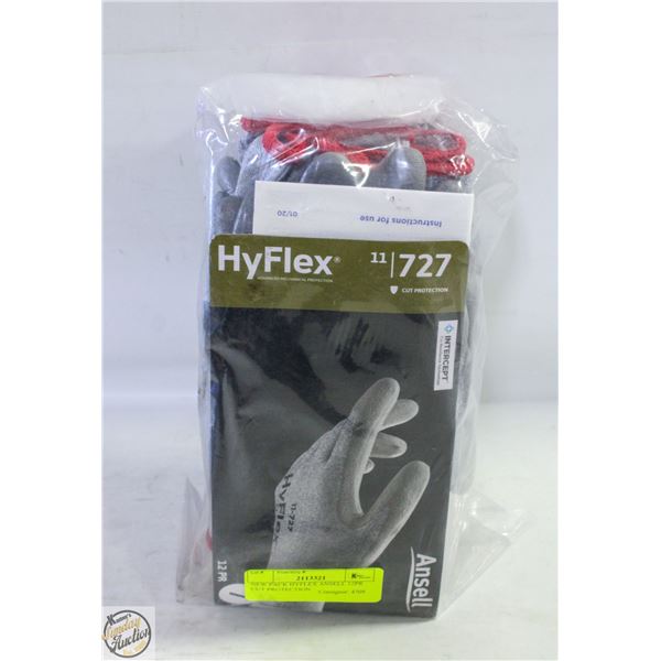 NEW PACK HYFLEX ANSELL 12PR CUT PROTECTION