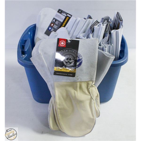 TOTE OF NEW BDG GENUINE LEATHER WELDING GANDER-