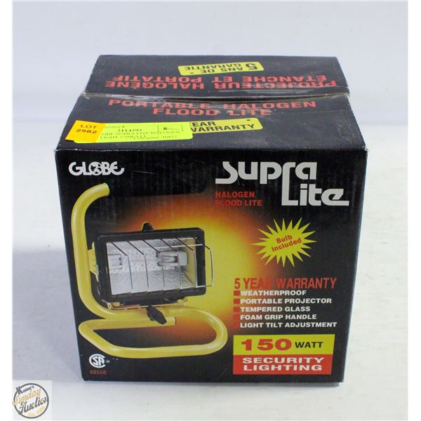NEW GLOBE SUPRA LITE HALOGEN FLOOD LIGHT 150WATT