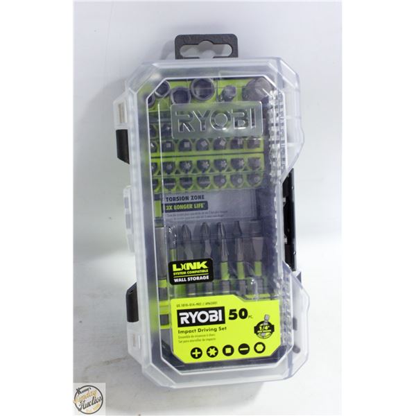 NEW RYOBI 50PC IMPACT DRIVING SET