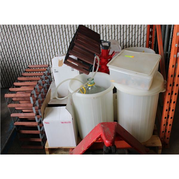 WINE MAKING KIT - INCLUDES BOTTLES, WINE RACKS,