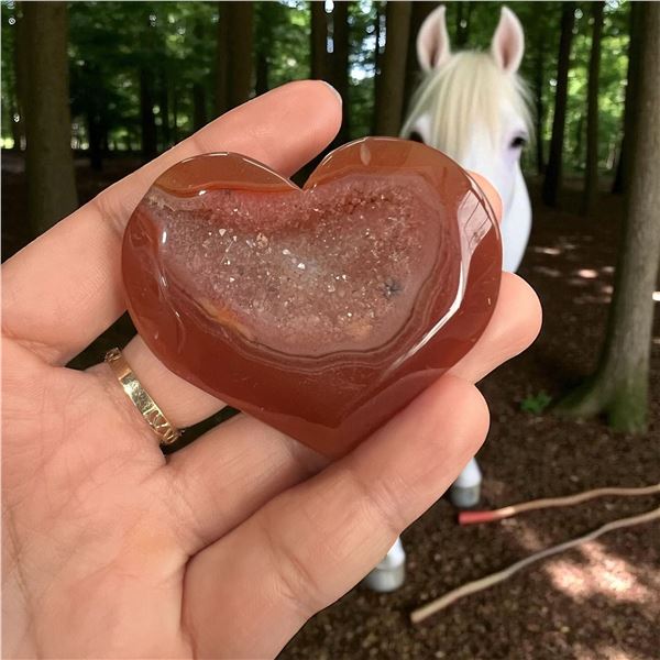 Carnelian Heart shaped Stone 2.1 Inch