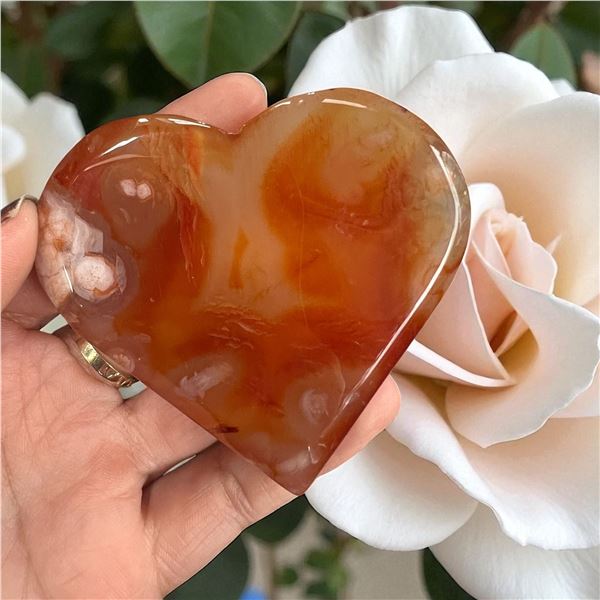 Carnelian Heart shaped Stone 3 Inch