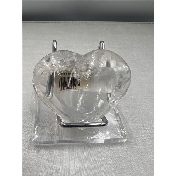 2.5 inch Clear Quartz Heart with Golden Healer