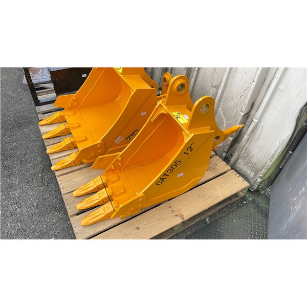 YELLOW 12" INDUSTRIAL EXCAVATOR DIGGING BUCKET *FITS CAT305 EXCAVATOR*