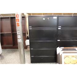 Black 5 Drawer Lateral File Cabinet