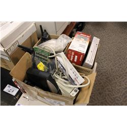 3 Boxes Of Misc Computer Items And Radios
