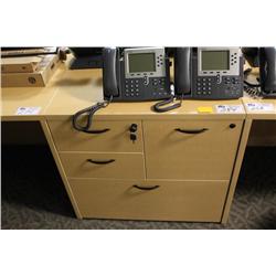 Maple 4 Drawer Combo File Cabinet