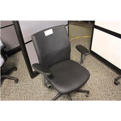 Black Leather Midback Tilter Chair