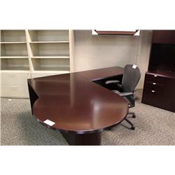 Mahogany P Top Executive L Shape Desk With