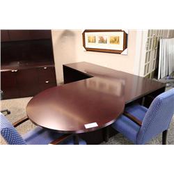 Mahogany P Top Executive L Shape Desk With