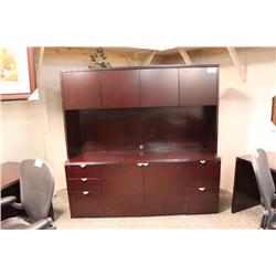 Mahogany Credenza With Hutch
