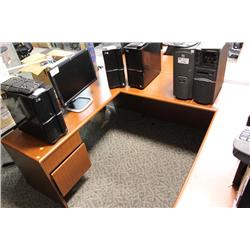 Cherry U Shaped Executive Desk