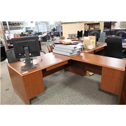 Cherry L Shaped Executive Desk