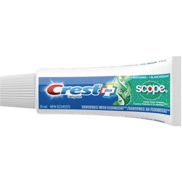 Travel Size Crest Plus Scope Whitening Toothpaste Lot of 12 x 20mL Tubes