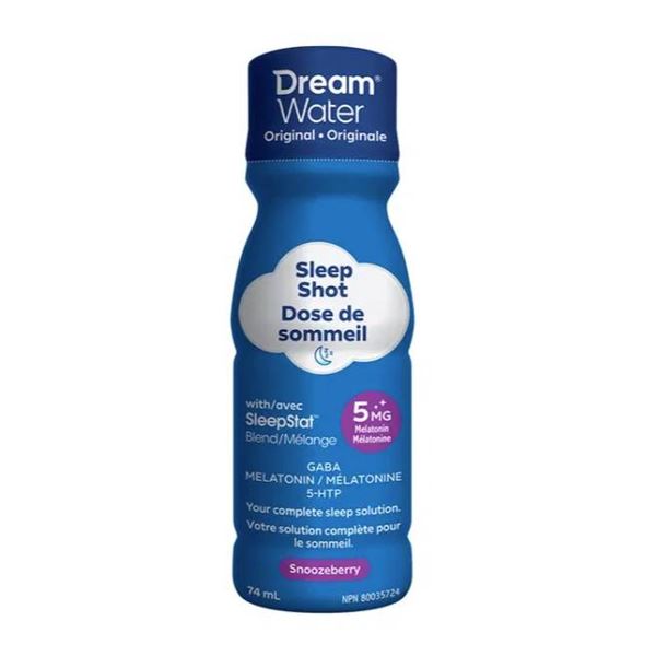 Dream Water Sleep Shot Snoozeberry 8 x 74ml Bottles With Melatonin and GABA