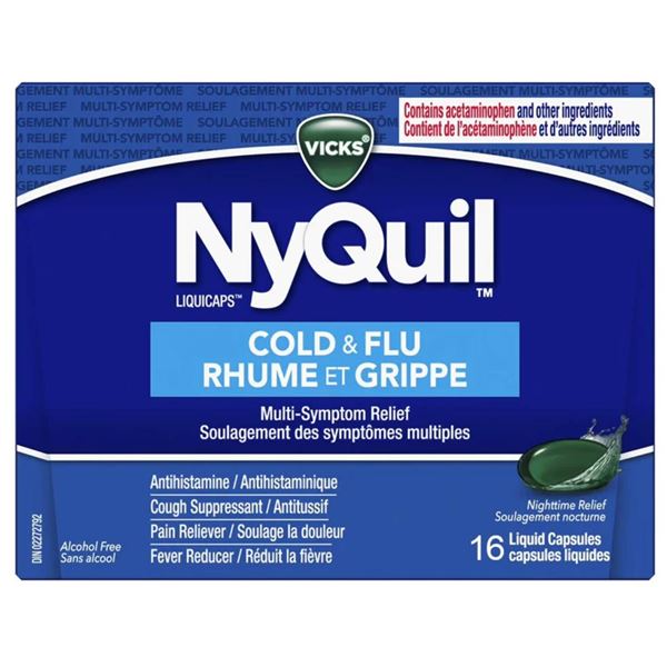 Vicks NyQuil Cold & Flu Relief, 16 Liquid Capsules