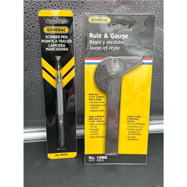 General Tools No. 16ME Rule & Gauge and No. 88CM Scriber Pen