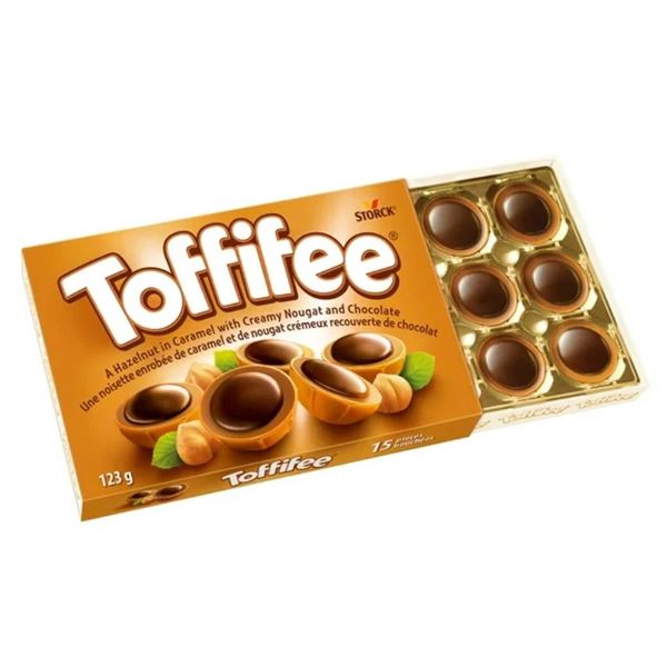 Lot of 4 Toffifee 123g Packs with Hazelnut and Chocolate