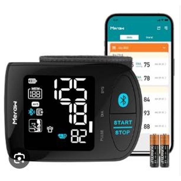 Meraw Aspen Wrist Blood Pressure Monitor with Bluetooth and App Integration