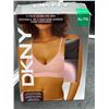 Image 2 : DKNY 2-Pack Seamless Bra with Convertible Straps, Size XL Black & Sand