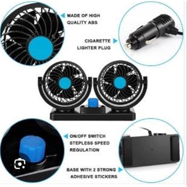 Double-Headed Vehicle Fan HX-T304 With Two-Speed Settings