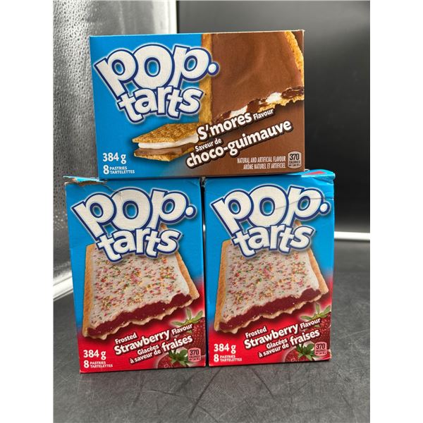 Lot of 3 Pop-Tarts Frosted Strawberry and S’mores Flavours, 384g Each