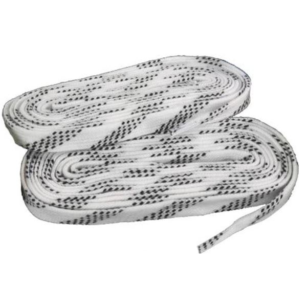 Elite Hockey Prolace Waxed White/Black Molded Tip Laces 72 Inches