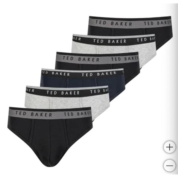 Ted Baker 6-Pack Cotton Stretch Briefs, Large Size