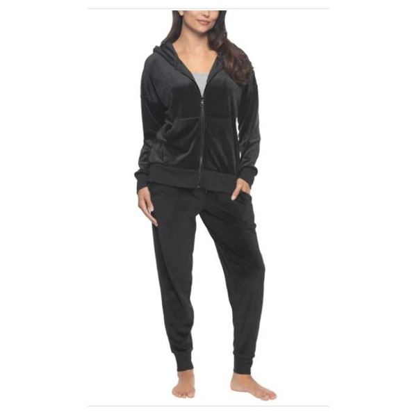 Black Bow Women’s Velour Lounge Set, 2-pieceSize M/M