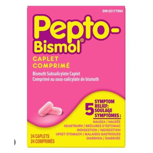 Pepto-Bismol Caplets, 24 Count, Lot of 2