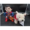 Image 2 : Superman And Dog Plush Toys With Capes – Superman Logo