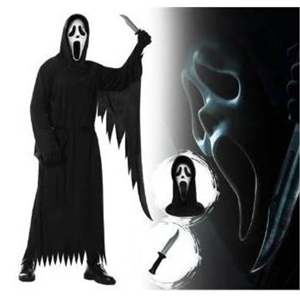 Scream Costume Deluxe Set with Mask, Knife, Belt, and Gloves for Kids