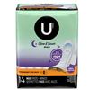 Image 1 : U by Kotex Clean & Secure Maxi Pads Overnight – 14 Count (2 Packs)