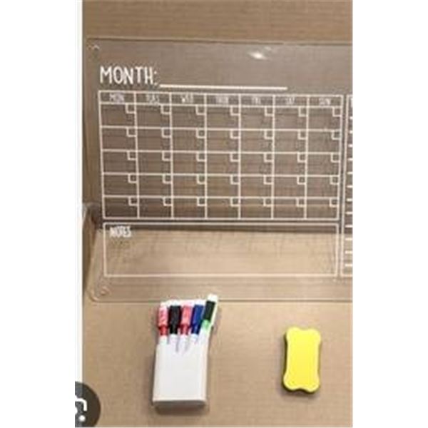 Clear Acrylic Dry Erase Monthly Calendar With Accessories