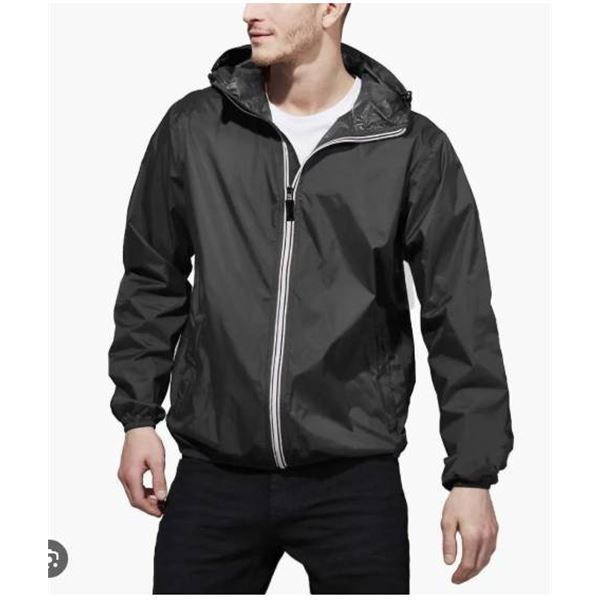 Eddie Bauer Packable Rain Jacket, L/G, Men, Waterproof Black