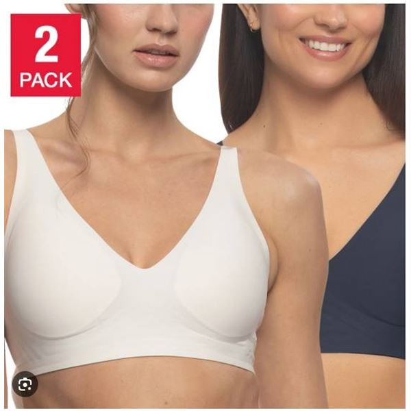 Buffalo David Bitton Seam-Free Wireless Bras, L/G, 2-Pack