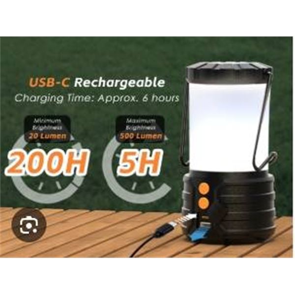 Portable LED Lantern With USB Charging Cable and Built-In Handle