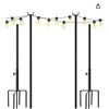 Image 1 : Lot of 4 Holiday Styling String Light Poles, 9 Ft, Double