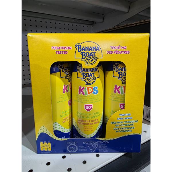 Banana Boat Kids Sunscreen SPF 50 Spray, 3-Pack, Broad Spectrum Protection