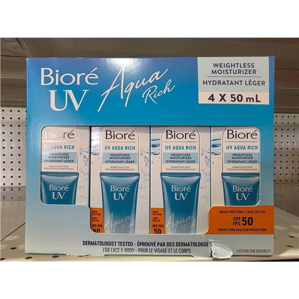 Biore UV Aqua Rich Weightless Moisturizer SPF 50 – 4 x 50 mL
