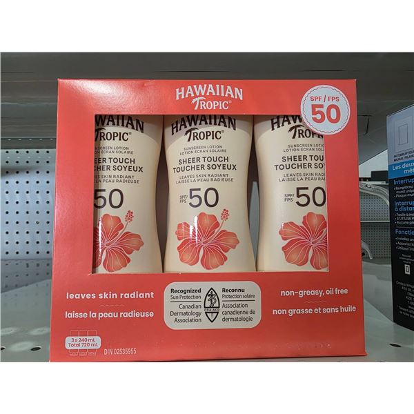 Hawaiian Tropic Sheer Touch Sunscreen Lotion SPF 50 (3 x 250ml)