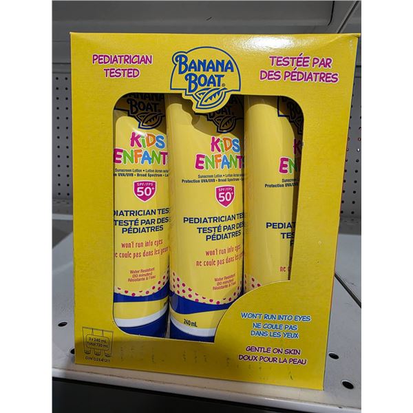 Banana Boat Kids SPF 50+ Sunscreen cream, 3-Pack, 240 ml Each