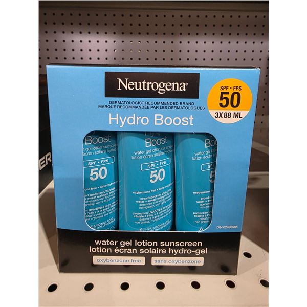 Neutrogena Hydro Boost Water Gel SPF 50 Sunscreen 3 x 88ml