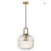 Image 1 : CRIBBU Clear Glass Pendant Light with Brass Gold Base, Ceiling Light Hanging Lamp for Bedside Kitche