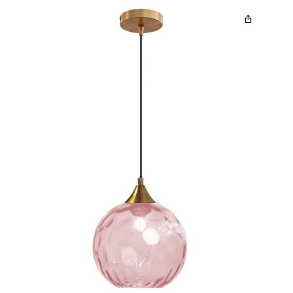 Cribbu 7.8 Inch Globe Hanging Lamp (Pink)