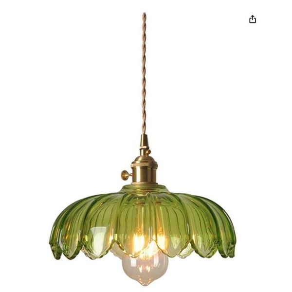 UMhouse Green Pendant Light Fixtures,Brass Switch Pendant Ceiling Lamp for Kitchen Island (Green) LH
