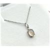 Image 1 : Sterling Silver Natural Rose Quartz (0.90ct) and Diamond With Sterling Silver Chain, W/A $300.00.