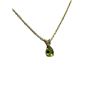 Image 3 : 10KT Yellow Gold Natural Peridot and White Topaz Pear   Shape Pendant with Gold Plated Sterling Silv